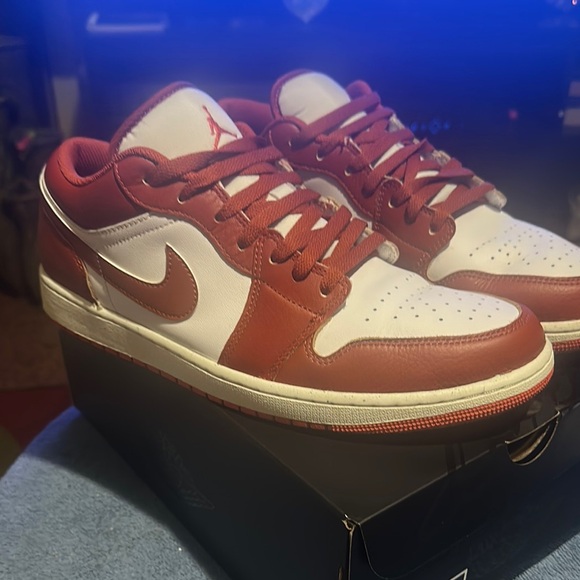 Nike Men's Athletic Sneakers - Red and White - Picture 3 of 9